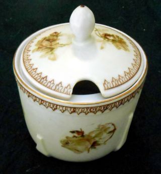 Scarce Antique Hermann Ohme Old Ivory 200 Porcelain Jam Or Jelly Pot 1882 - 1928