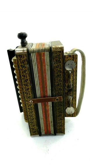M.  Hohner - Antique Squeeze Box Accordian 10 Keys 2 Pull Stops Made In Germany