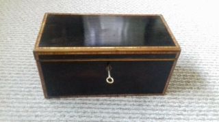 Antique English Tea Caddy With Lock And Key