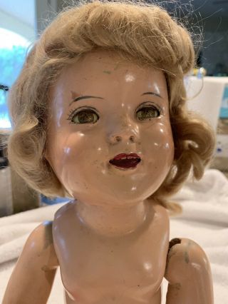 Antique/vintage Compsition Shirley Temple Doll Made By Ideal 18 Inches
