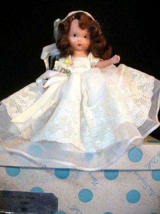 1945 Nancy Ann Storybook Doll Bride Bridal Series 86 Painted Bisque & Box