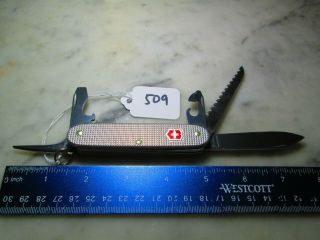 509 Silver Alox Victorinox Swiss Army Farmer Knife W/saw