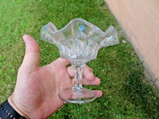 Antique Dugan Carnival Glass Constellation White Compote