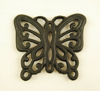 Vintage Cast Iron Trivet Butterfly 6 "