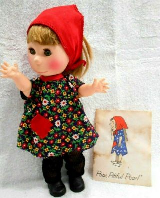 Vintage Poor Pitiful Pearl Doll With Booklet 11 " 1960 