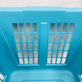 Vintage Rubbermaid Square Laundry Basket Turquoise 2972 Clothes Hamper Plastic 5