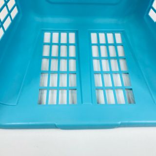 Vintage Rubbermaid Square Laundry Basket Turquoise 2972 Clothes Hamper Plastic 7