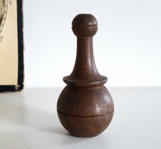 Antique Wood Post Finial End Cap French Wood Turning Salvaged Furniture 2.  99 "