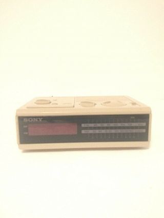 Sony Dream Machine Icf - C2w Am/fm Radio Digital Alarm Clock Tan Vintage