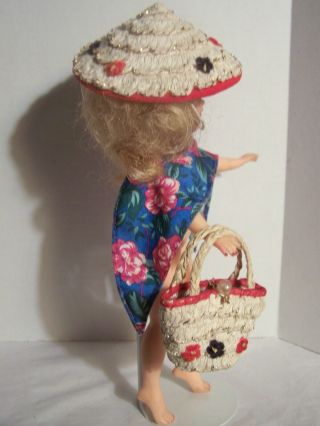 Vintage Doll Straw Coolie Hat & Matching Purse 18” To 20” Revlon Type Dollg60 - 10