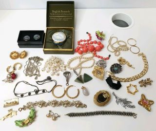 Antique or Vintage Mixed Costume Jewellery resale Bundle Car Boot NR 8