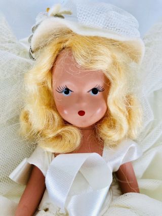 Vintage Nancy Ann Storybook Bride Doll Painted Bisque Blonde