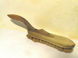 Vintage Odd Shape Handle Wood Brush Kitchen Sweep Or Scrub Primitive.  14” Long.
