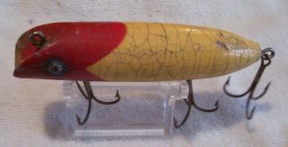 Old Vintage South Bend Bass Oreno Wood Lure 6/014/19pots Red Head