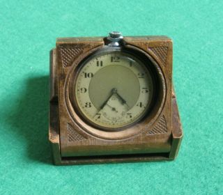 Antique /vintage Carved Wood Pocket Watch Sliding/folding Travelling Case/stand