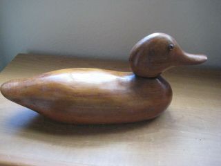 Vintage - Antique Carved Wood / One Eyed Duck / Decor Piece