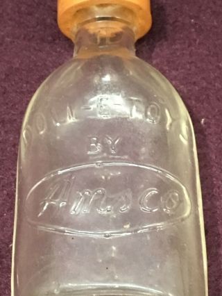 Vintage DOLL - E - TOYS by AMSCO Glass Baby Doll Bottle with Rubber Nipple Set Of 2 4