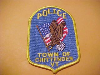 Town Of Chittenden Vermont Police Patch Shoulder Size