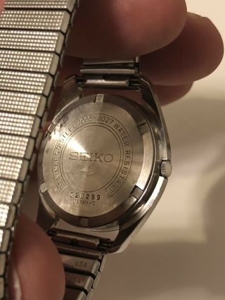 Vintage Men ' s Seiko Watch Automatic 7005 - 8027 Silver Dial 8