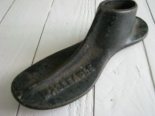 Antique Vintage Primitive Malleable Cast Iron Cobbler Shoe Form