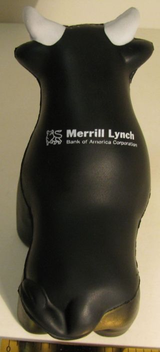 FOAM RUBBER BULL BLACK MERRILL LYNCH WITH LOGO ADVERTISING COLLECTIBLE 4