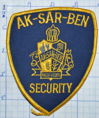 Nebraska,  Ak - Sar - Ben Race Track Security Police Omaha Patch