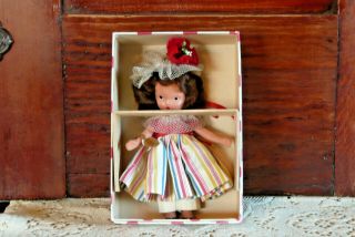 Adorable Vintage Nancy Ann Bisque Storybook Doll " Alice Sweet Alice " 122 W/box