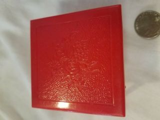 VINTAGE 1950 ' S Red Plastic RENWAL Dollhouse Furniture FOLDING CARD TABLE 2