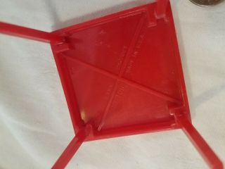 VINTAGE 1950 ' S Red Plastic RENWAL Dollhouse Furniture FOLDING CARD TABLE 3