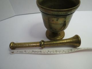 Vintage Bronze Solid Brass Mortar And Pestle Heavy Apothecary Grinder 7