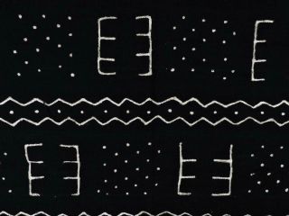 Mudcloth Textile Handwoven Black Bogolanfini Mali African Art Was $49.  00