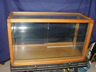 Table Top Oak And Glass Display Case