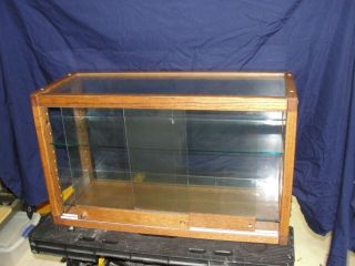 Table Top Oak and Glass Display Case 3