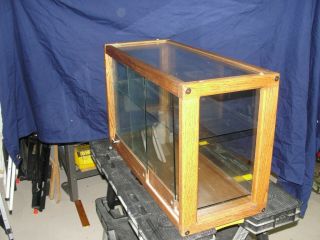 Table Top Oak and Glass Display Case 4