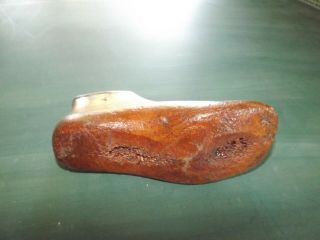 Vintage Wooden Wood Child ' s Boot Shoe Form Mold 6 1/2” Long 2