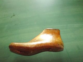 Vintage Wooden Wood Child ' s Boot Shoe Form Mold 6 1/2” Long 3