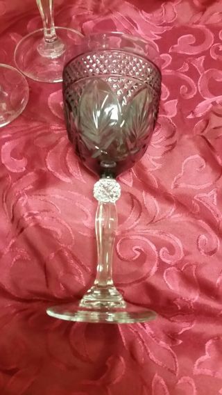 3 Antique Amethyst Water Goblets by CRISTAL D’ARQUES - DURAND. 2
