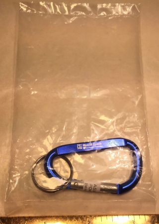 Merrill Lynch Blue Key Ring Keychain Carabiner With Bull Logo (not For Climbing)