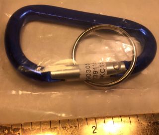 MERRILL LYNCH BLUE KEY RING KEYCHAIN CARABINER WITH BULL LOGO (NOT FOR CLIMBING) 4