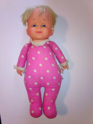 Vintage Mattel Pink Polka Dot Drowsy Doll Has String Doesn 
