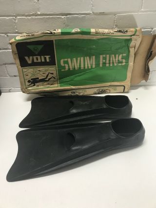 Vintage Voit Amf Swim Fins Black Size Large Diving Scuba