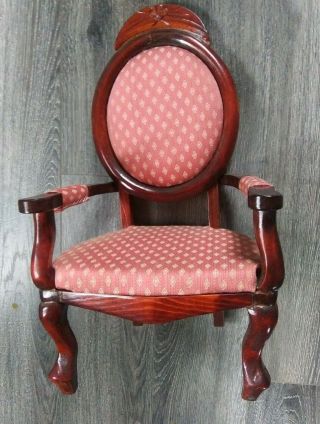 Pink Upholstered Dark Wood Chair French Style Kingstate The Doll Crafter Chair