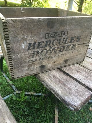 Vintage Hercules Powder Co High Explosives Dynamite TNT Wood Box Wooden Crate 3