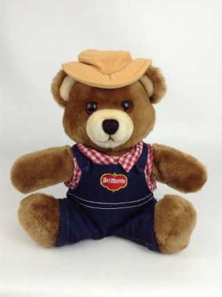 Del Monte Yumkin 9 " Teddy Bear W Overalls Plush Stuffed Toy Vintage 1985 Dakin