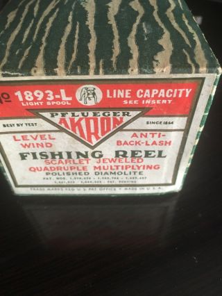 Vintage Fishing Reel Pflueger Akron 1893 - L 2