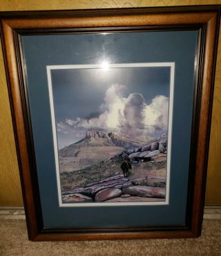 B.  Herd Vintage Art Print Signed Cowboy Riding Into Storm Limited Ed 385/500