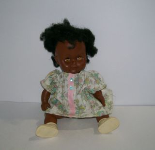 Vintage 1971 Lorrie African American Black Baby Doll,  Drink & Wet,  Sleep Eyes