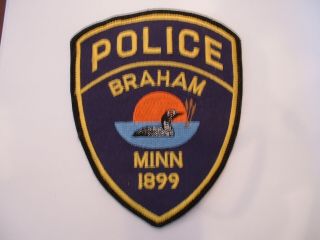 Braham (type 2) Police Obsolete Cloth Shoulder Patch Minnesota Usa