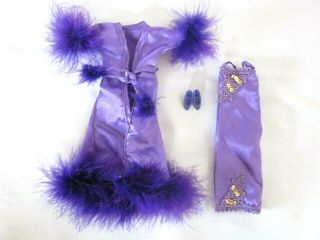 Vintage Mattel 1995 Barbie Purple Dress & Robe Sleepwear Outfit Limited Edition