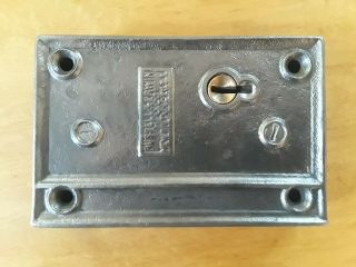 Antique Vintage Russell And Erwin Dead Bolt Rim Lock Right Or Left